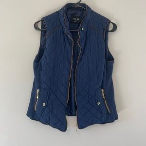 Quilted navy vest. Smoke free house. Active USA size large